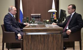 Владимир Путин провёл рабочую встречу с главой администрации, губернатором Краснодарского края Вениамином Кондратьевым