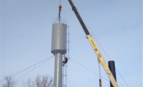 В рамках капитального ремонта водозаборного узла в Комсомольском районе установлена водобашня